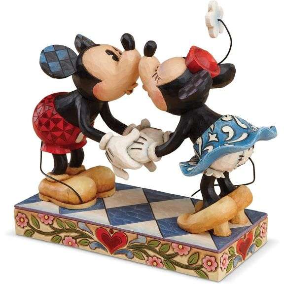 Disney Traditions Mickey and Minnie Mouse Kissing Figurine