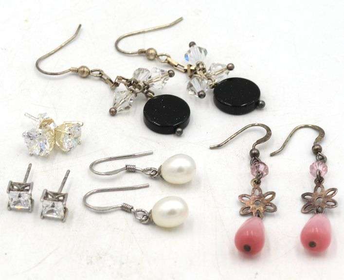 Group lot of 925 sterling silver earrings