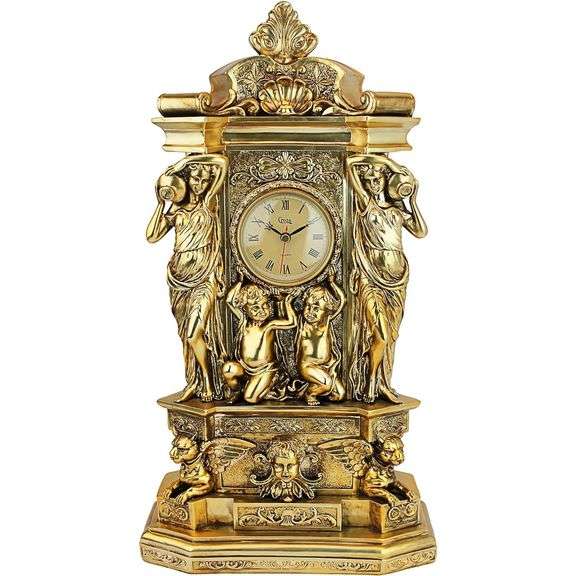 Antique Style Château Chambord Gold Mantel Clock
