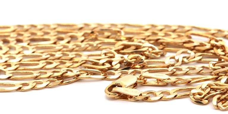 3.0MM Polished Figaro Link Chain Necklace in 14K