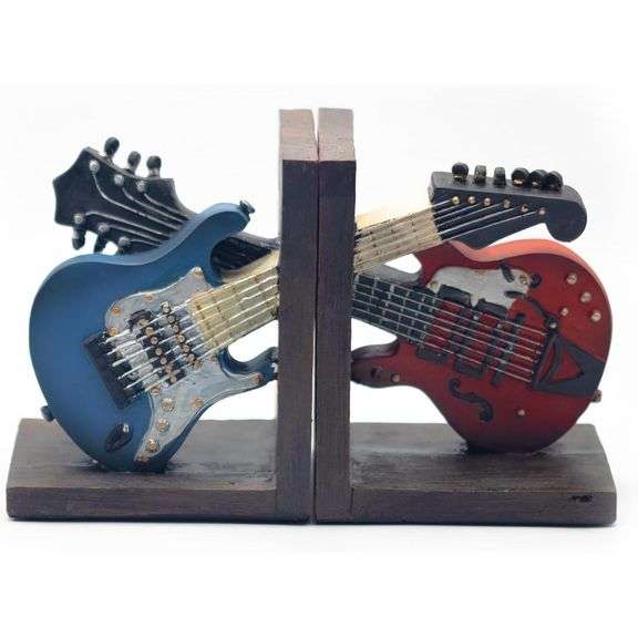 Vintage Guitar Art Bookends