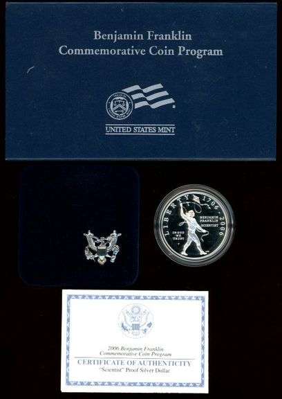 2 Different Proof Commemorative Silver Dollars w/Box & CoA: 2000 & 2009