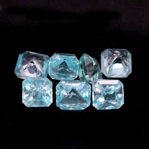 Radiant! 6.84ct baby blue Zircon set