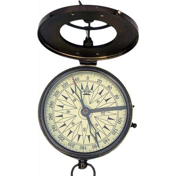 Vintage Brass Navigational Compass & Sundial