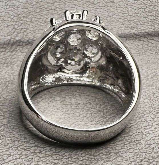 14 Kt White Gold Plate 7.25 Ctw Lab Simulated Diamond Ring