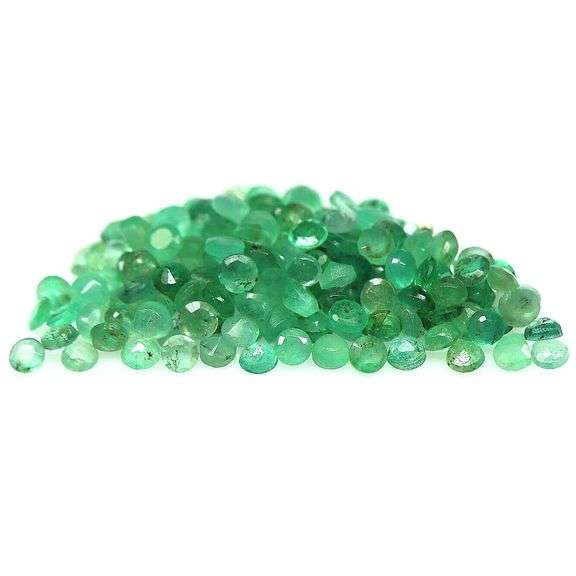 Round cut 6.28ct 148pc Zambain Emerald set