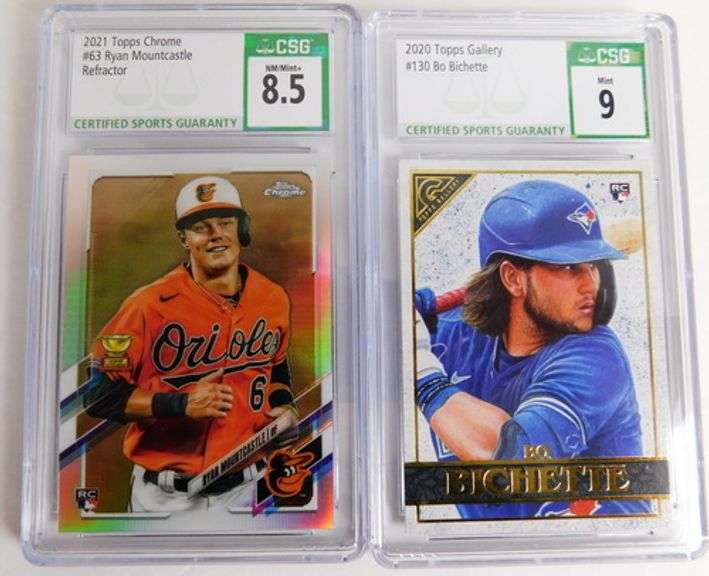 2 Graded Topps Baseball Cards, Bichette & Mountcastle