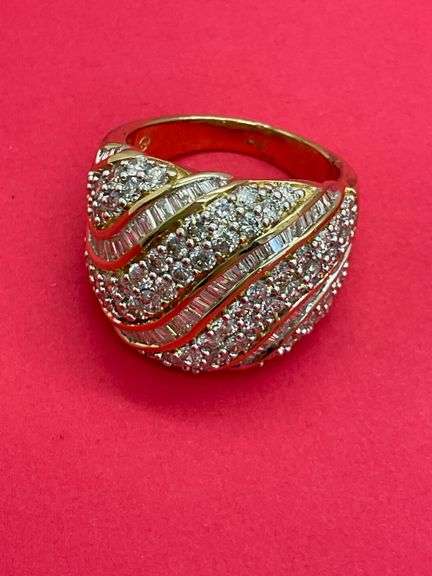 CERTIFIED BRAND NEW 14K GOLD DIAMOND BAND / DOME RING. 3.00 CARATS