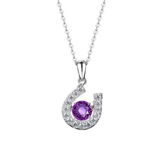 Genuine natural Amethyst dancing pendant