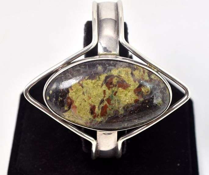 Dragon's Blood Gemstone Cuff Bracelet in Sterling Silver