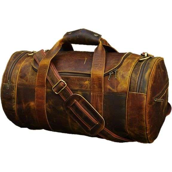 20-inch Handmade Real Leather Duffel Bag