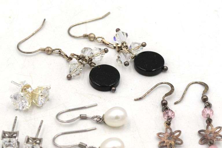 Group lot of 925 sterling silver earrings