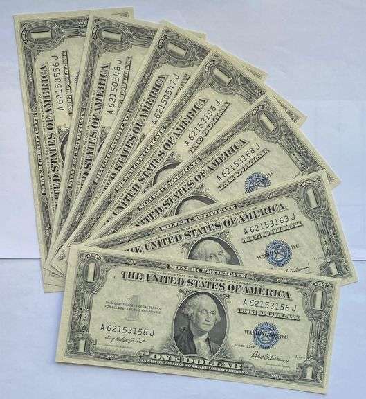 7 CH CU 1935 F $1 Silver Certificates