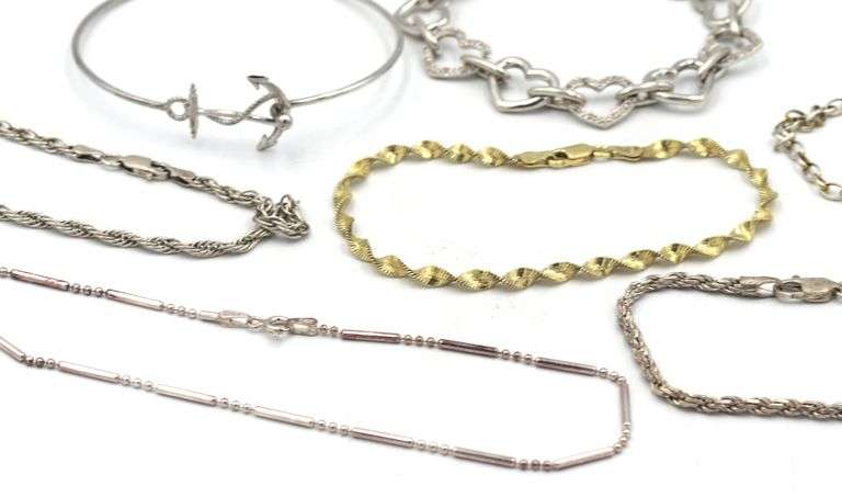 Group lot of 11 Vintage 925 sterling silver bracelets