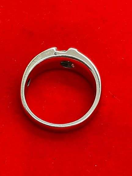 MEN'S 14K WHITE GOLD DIAMOND RING / BAND