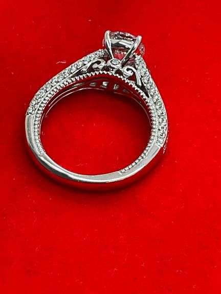 CERTIFIED BRAND NEW 14K WHITE GOLD DIAMOND ENGAGEMENT RING. 2.42 CARATS
