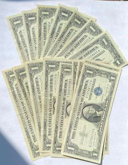 17 XF AU $1 Silver Certificates