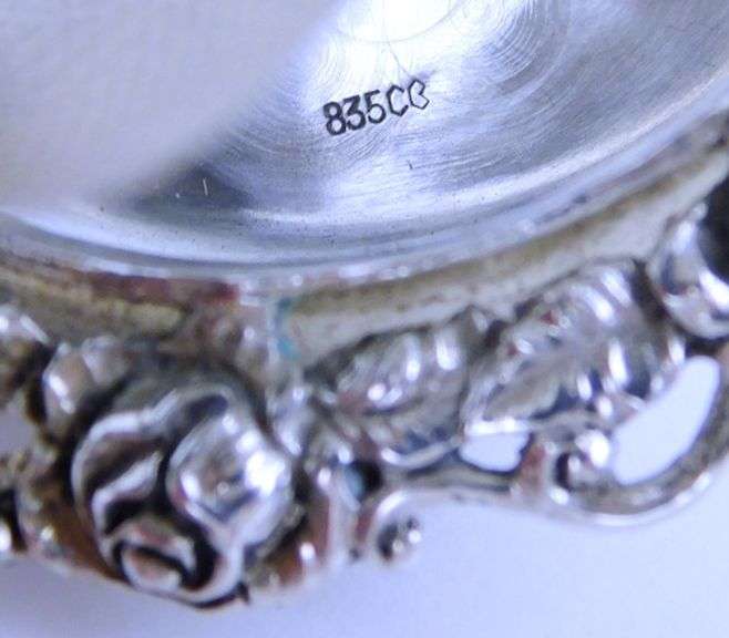 Ornate Antique 835 Silver Tea Strainer