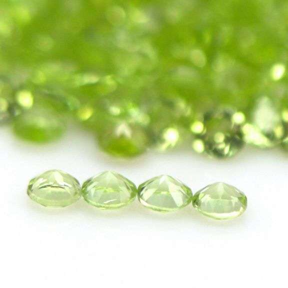 233 gemstones! 11.95ct untreated apple green Peridot set