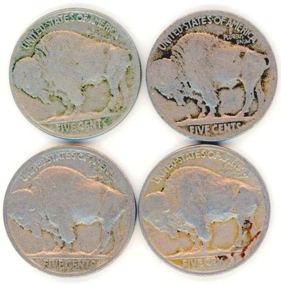 4 Different Buffalo Nickels: 1920-1923