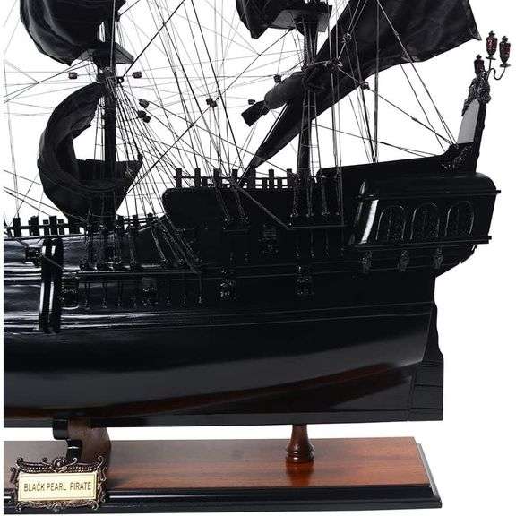 Museum-Quality Black Pearl Pirate Ship Model Fully Assembled
