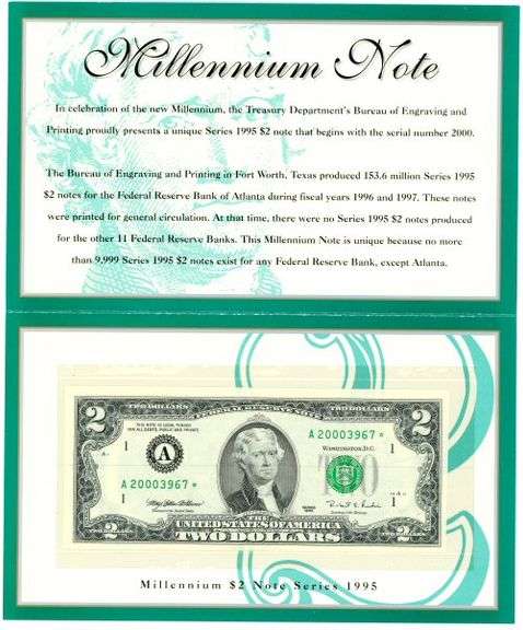 $2 Millenium Star Note in Original Packaging