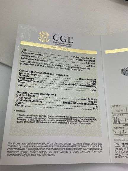 CERTIFIED BRAND NEW 14K WHITE GOLD DIAMOND ENGAGEMENT RING. 2.25 CARAT