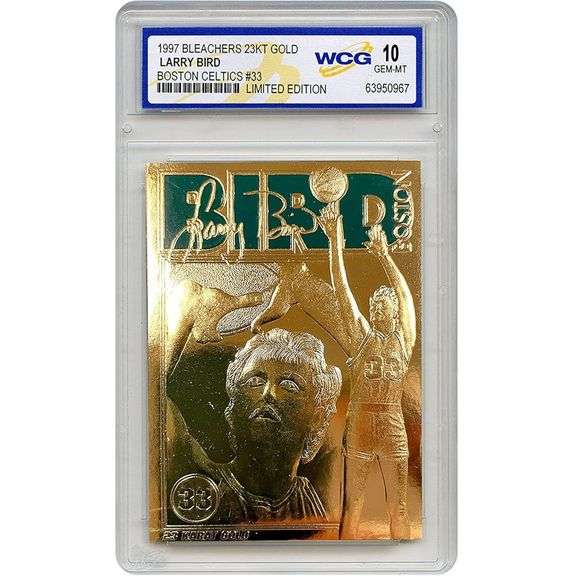 23KT Gold Card Larry Bird 1997 Boston Celtics Mint 10