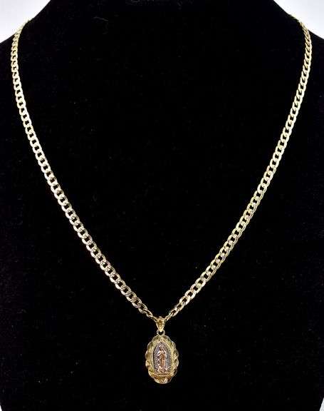 Honorable 10K Yellow Gold Religious Pendant Necklace