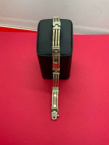 MEN'S 14K YELLOW AND WHITE GOLD BRACELET