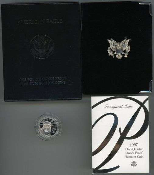 Superb Ultra Cameo Proof 1997-W $25 Pure Platinum Eagle. Box/COA