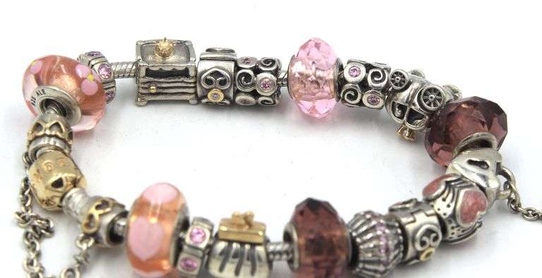 Pandora bracelet with 18 charms
