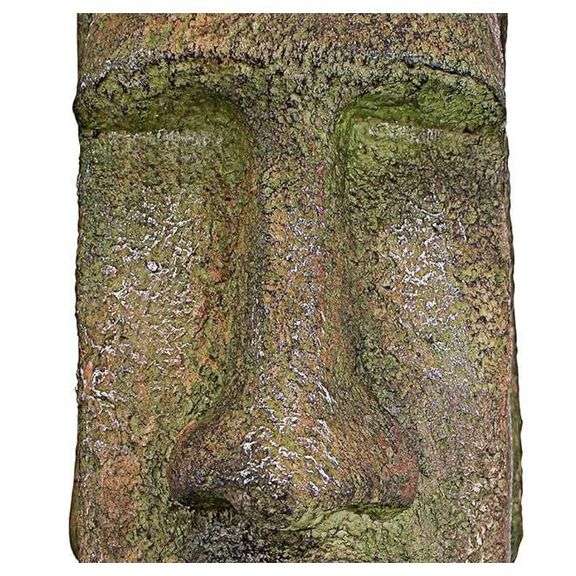 Heavy 16" Hand-Cast Easter Island Moai Head Sculpture