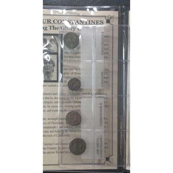 Set of 4 Emperor Constantine Authentic Coins with COA