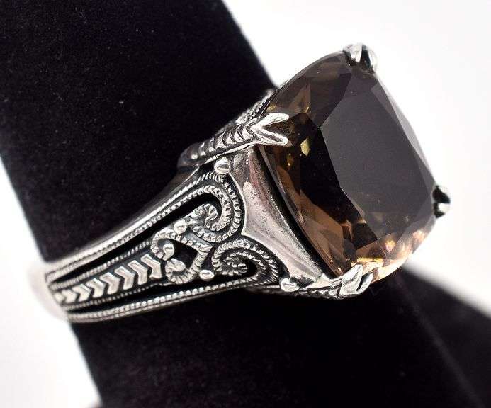 Smoky Quartz Gemstone Ring in Sterling Silver