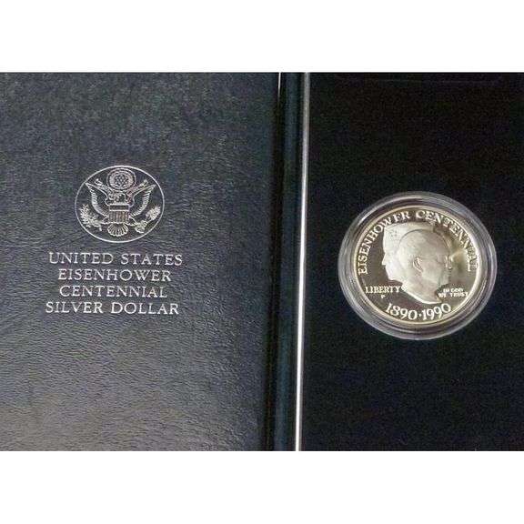 1990 P Eisenhower Centennial Silver Dollar US Mint Graded