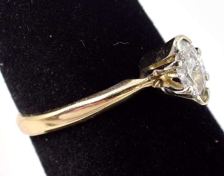 Amazing 14K Yellow Gold Solitaire Diamond Ring