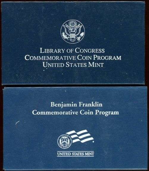 2 Different Proof Commemorative Silver Dollars w/Box & CoA: 2000 & 2009