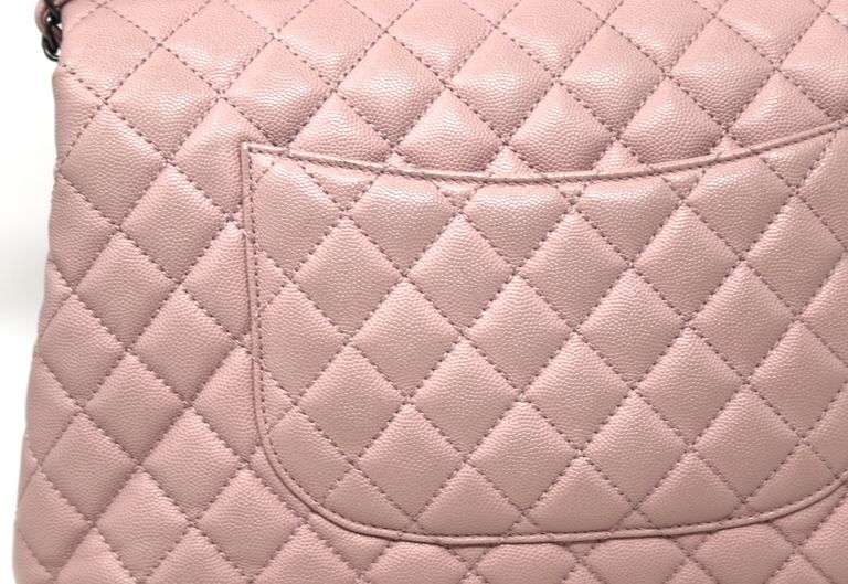 Chanel rectangular flap with top handle pink lambskin purse