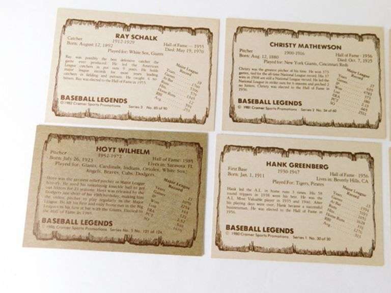8 - 1980's Cramer Sports Productions Baseball Cards