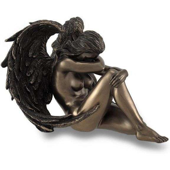 Resting Angel Bronzed Statue