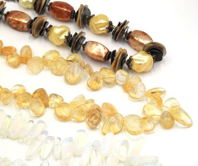 Group lot of 4 gemstone necklaces