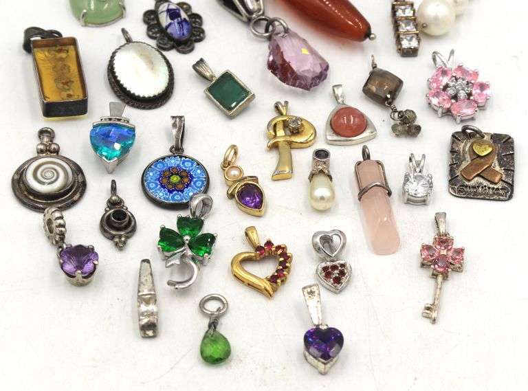 Group lot of Vintage 925 sterling silver pendants