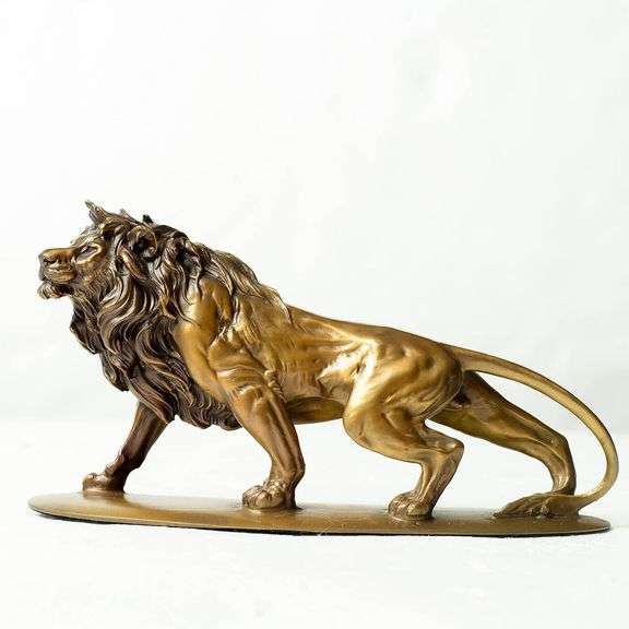 Golden Bronze Lion King Sculpture