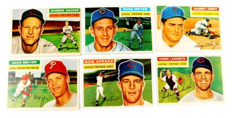 6 Topps 1956 Baseball Cards