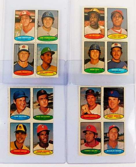 12 Vintage Baseball Stamps, Uncut