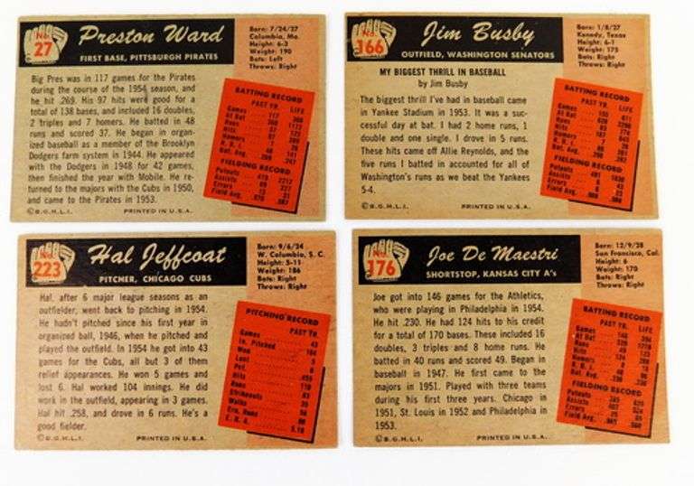 4 Bowman 1955 Baseball Cards