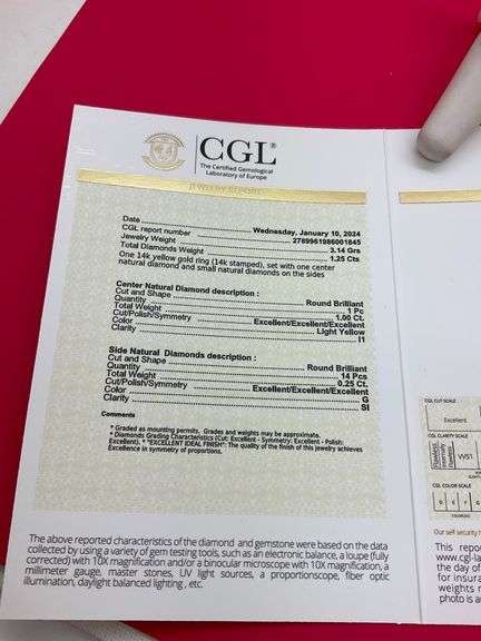 CERTIFIED BRAND NEW 14K GOLD DIAMOND RING. 1.25 CARAT