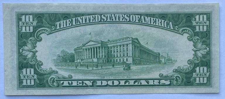 Choie Near Unc 1934 C $10 Silver Certificate