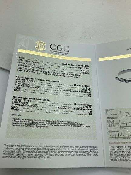 CERTIFIED 14K WHITE GOLD DIAMOND ENGAGEMENT RING